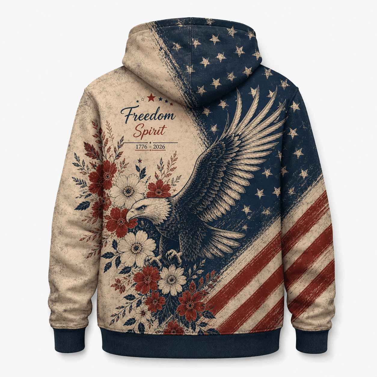 America 250 Freedom Spirit Eagle Patriotic Apparel - AOPOHW49001