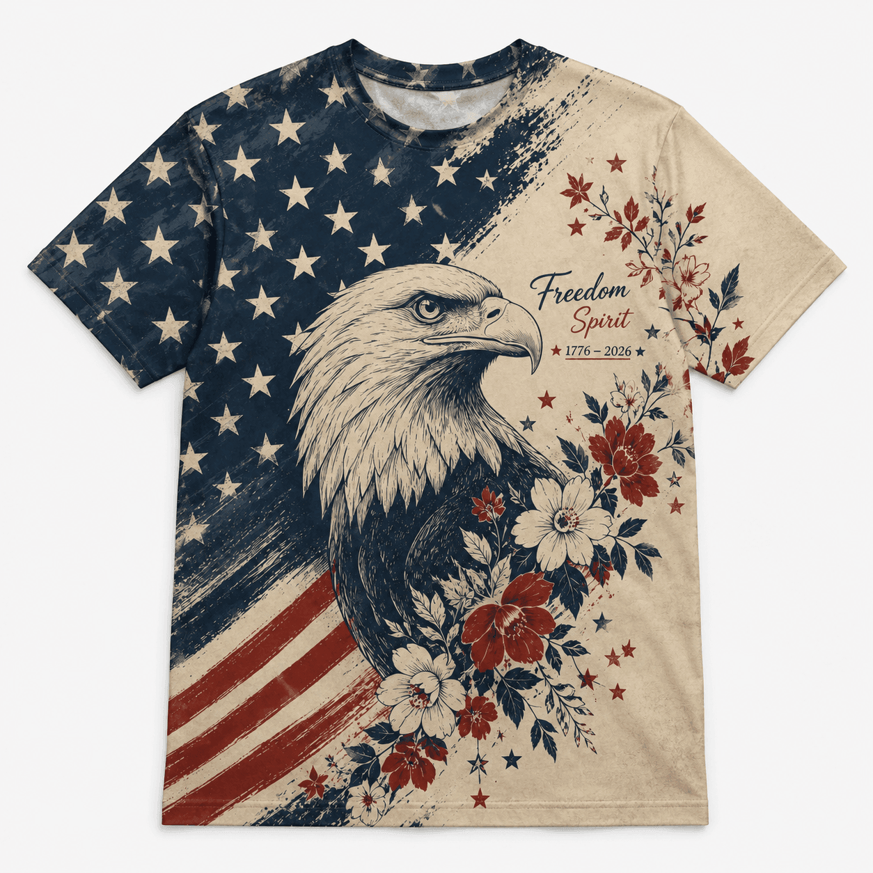 America 250 Freedom Spirit Eagle Patriotic Apparel - AOPOHW49001