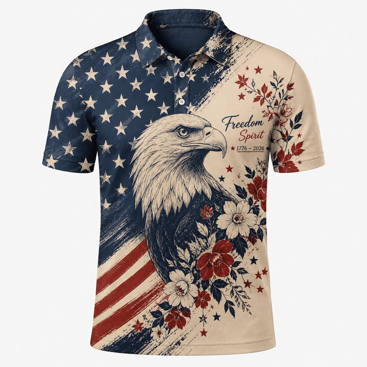 America 250 Freedom Spirit Eagle Patriotic Apparel - AOPOHW49001