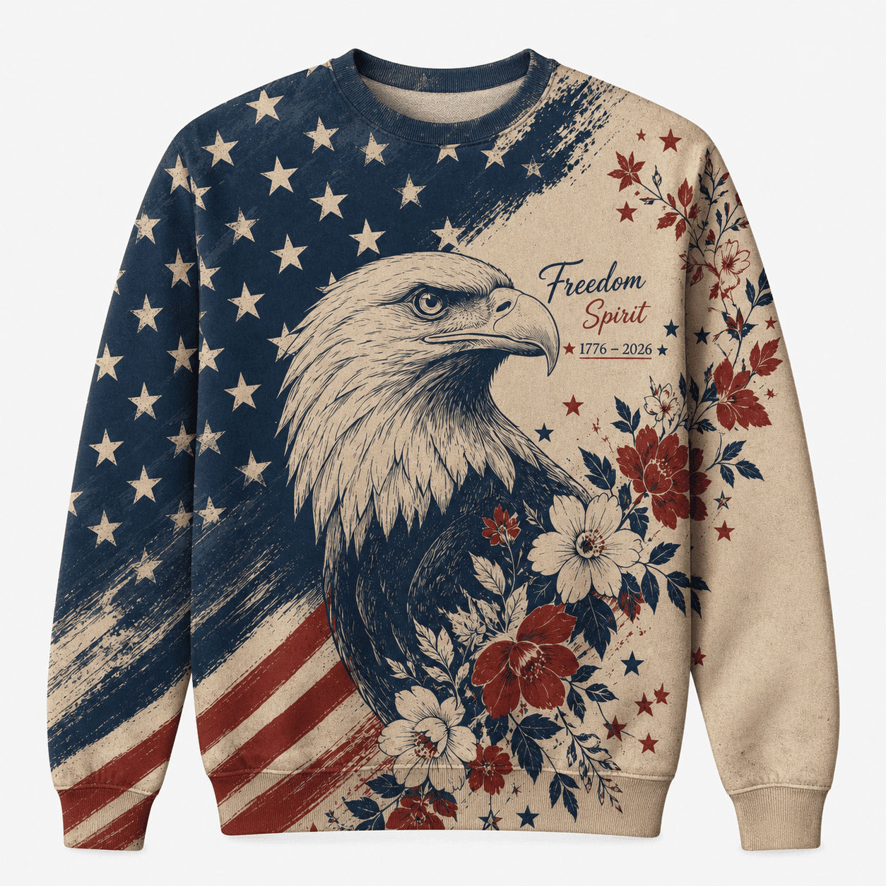 America 250 Freedom Spirit Eagle Patriotic Apparel - AOPOHW49001