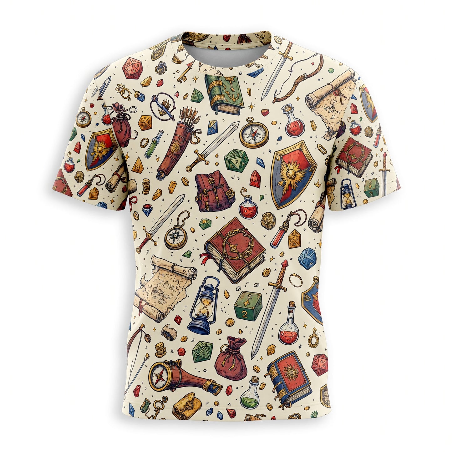 Fantasy Dungeon Dice AOP Apparel - Fantasy Tabletop RPG Pattern