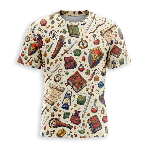 Fantasy Dungeon Dice AOP Apparel - Fantasy Tabletop RPG Pattern