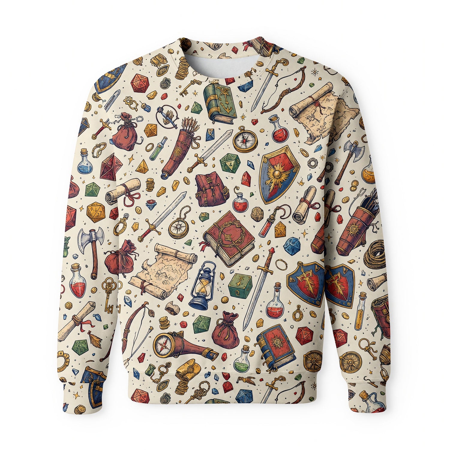 Fantasy Dungeon Dice AOP Apparel - Fantasy Tabletop RPG Pattern