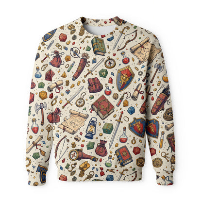 Fantasy Dungeon Dice AOP Apparel - Fantasy Tabletop RPG Pattern