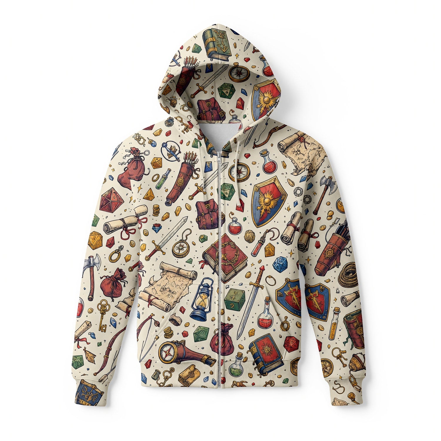 Fantasy Dungeon Dice AOP Apparel - Fantasy Tabletop RPG Pattern