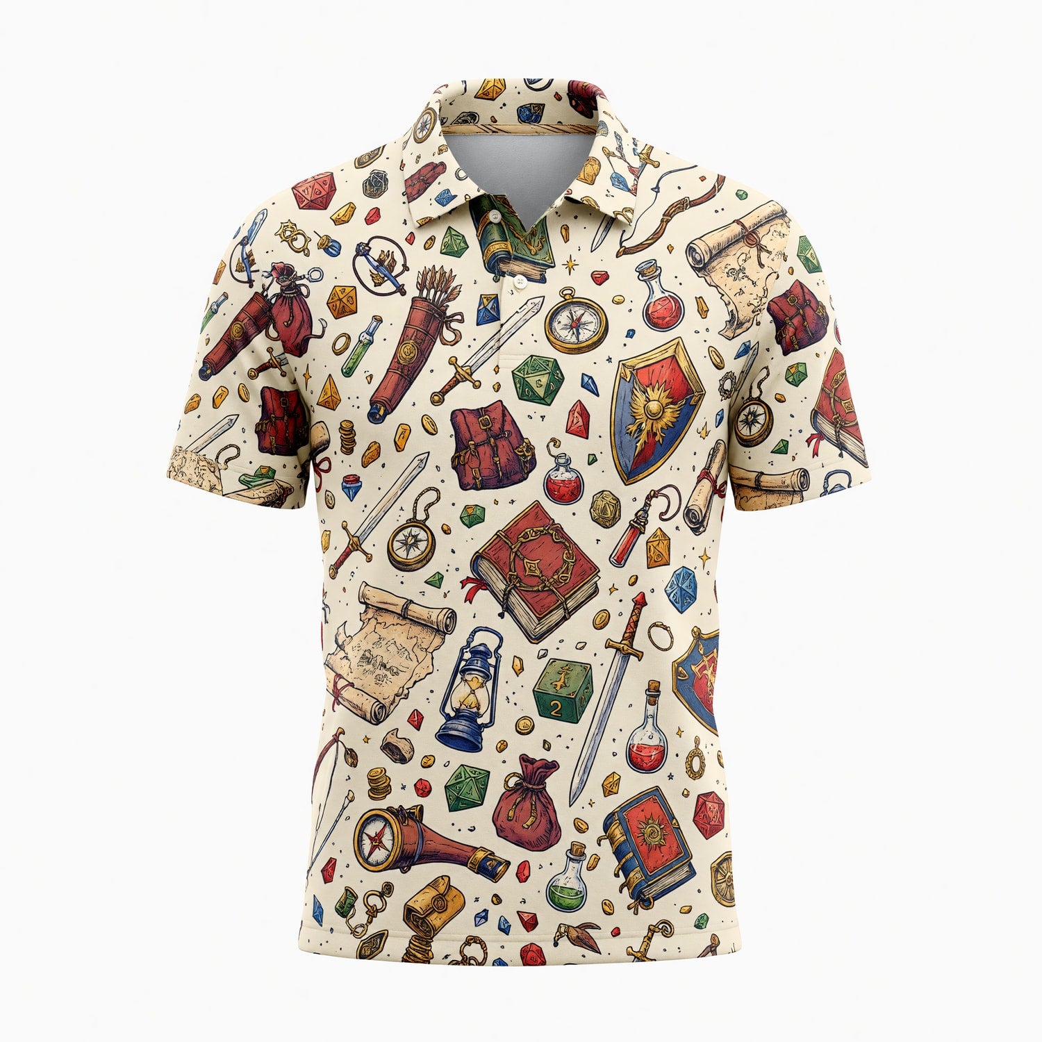 Fantasy Dungeon Dice AOP Apparel - Fantasy Tabletop RPG Pattern