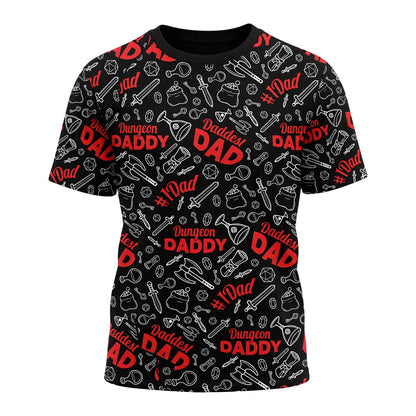 Dungeon Daddy AOP T-Shirt - Fantasy RPG Dad Pattern