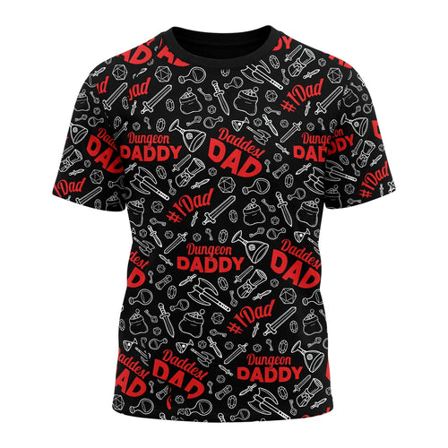 Dungeon Daddy AOP T-Shirt - Fantasy RPG Dad Pattern