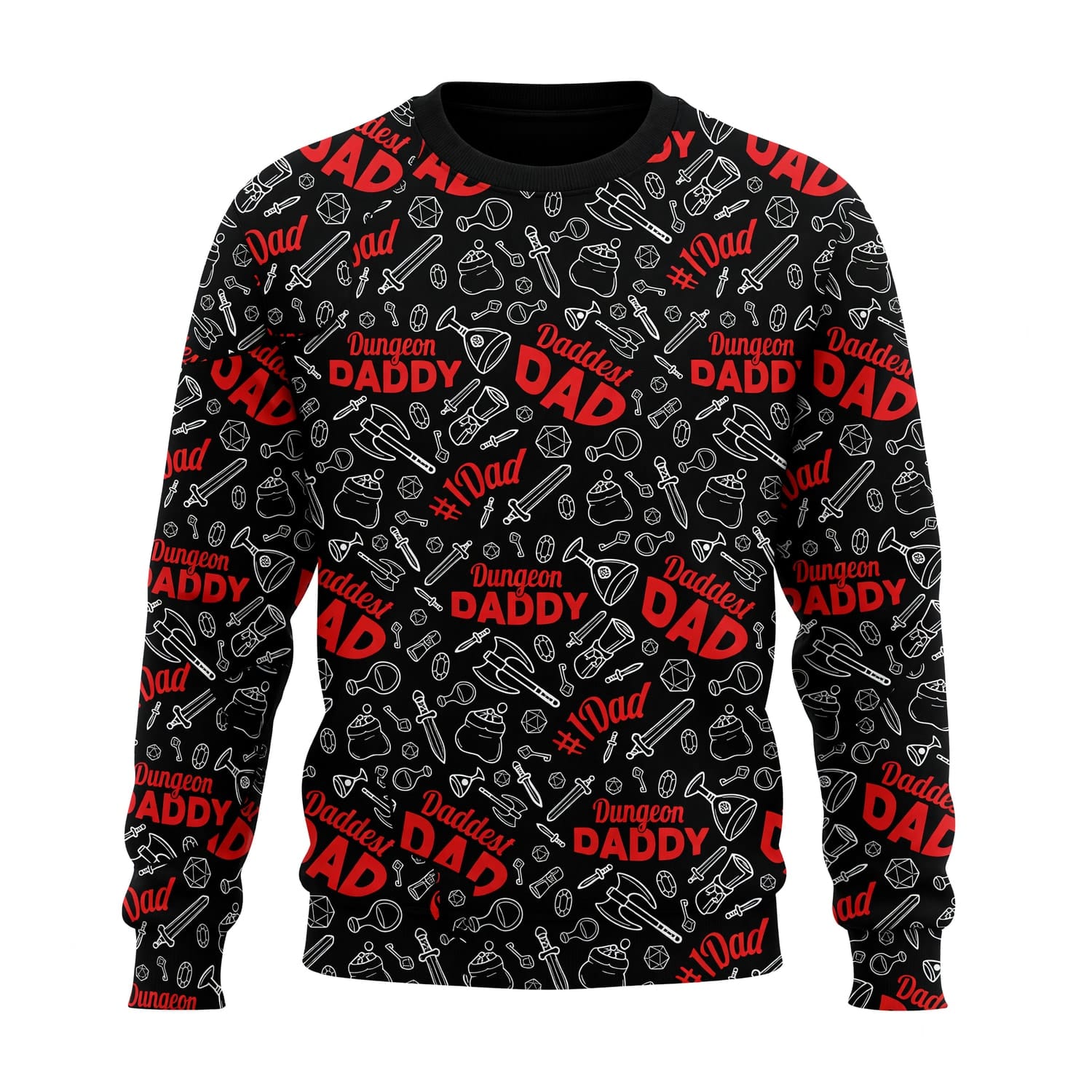 Dungeon Daddy AOP T-Shirt - Fantasy RPG Dad Pattern