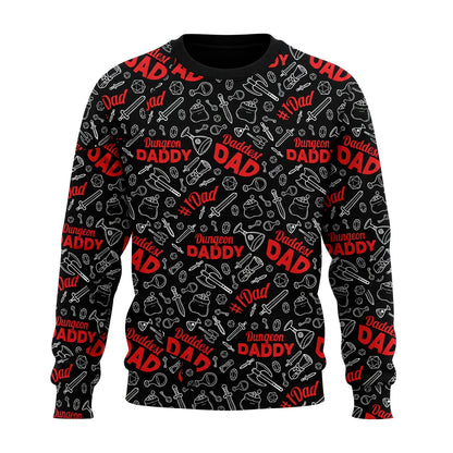 Dungeon Daddy AOP T-Shirt - Fantasy RPG Dad Pattern