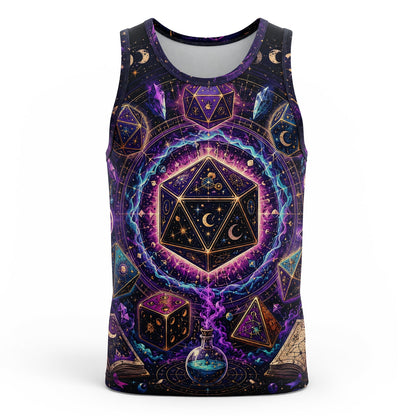 Cosmic Mystic Dice AOP T-Shirt - Celestial Fantasy Gaming Apparel