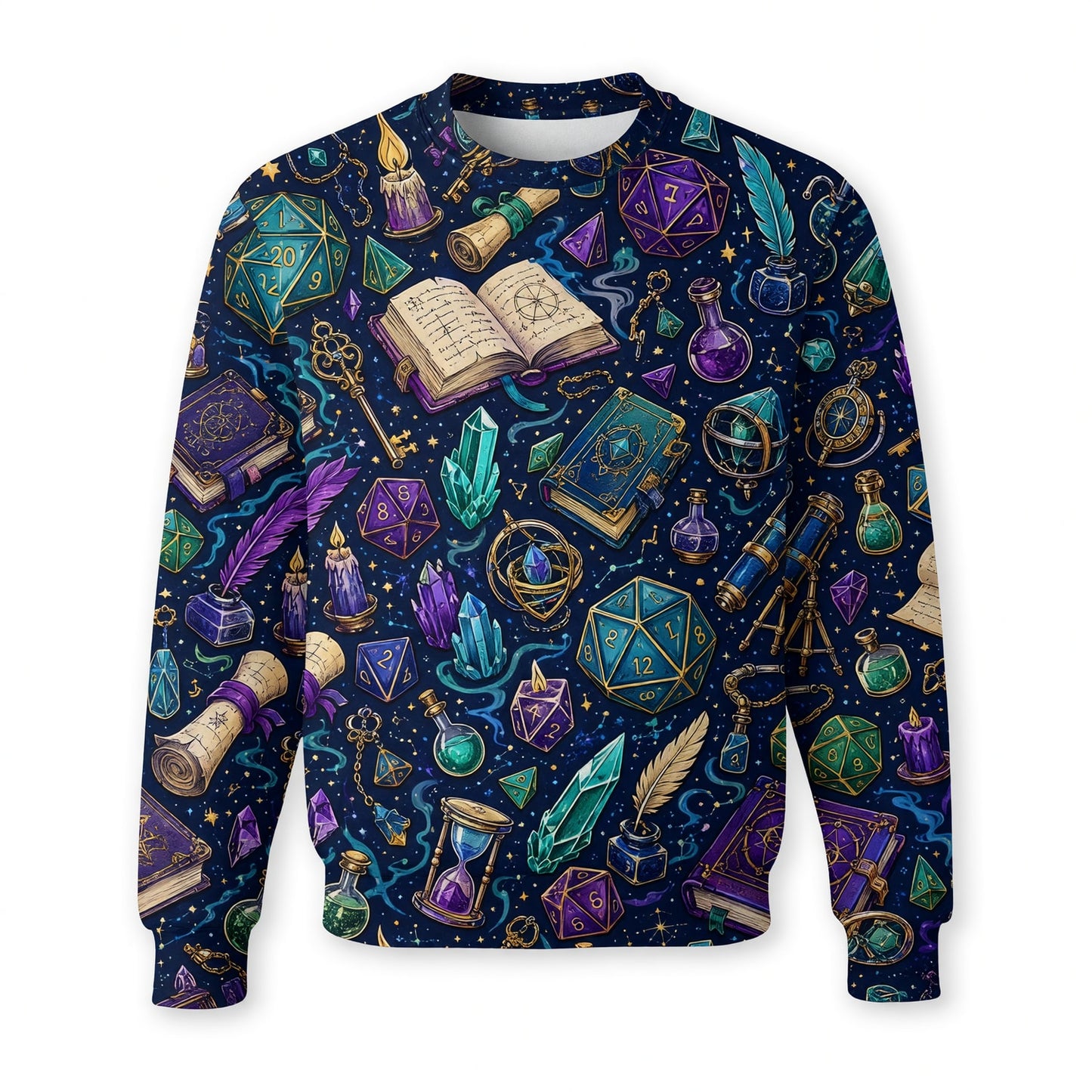 Fantasy Dungeon Dice AOP T-Shirt - Fantasy RPG Magic Pattern
