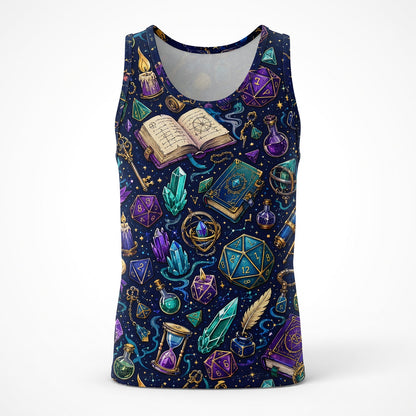 Fantasy Dungeon Dice AOP T-Shirt - Fantasy RPG Magic Pattern