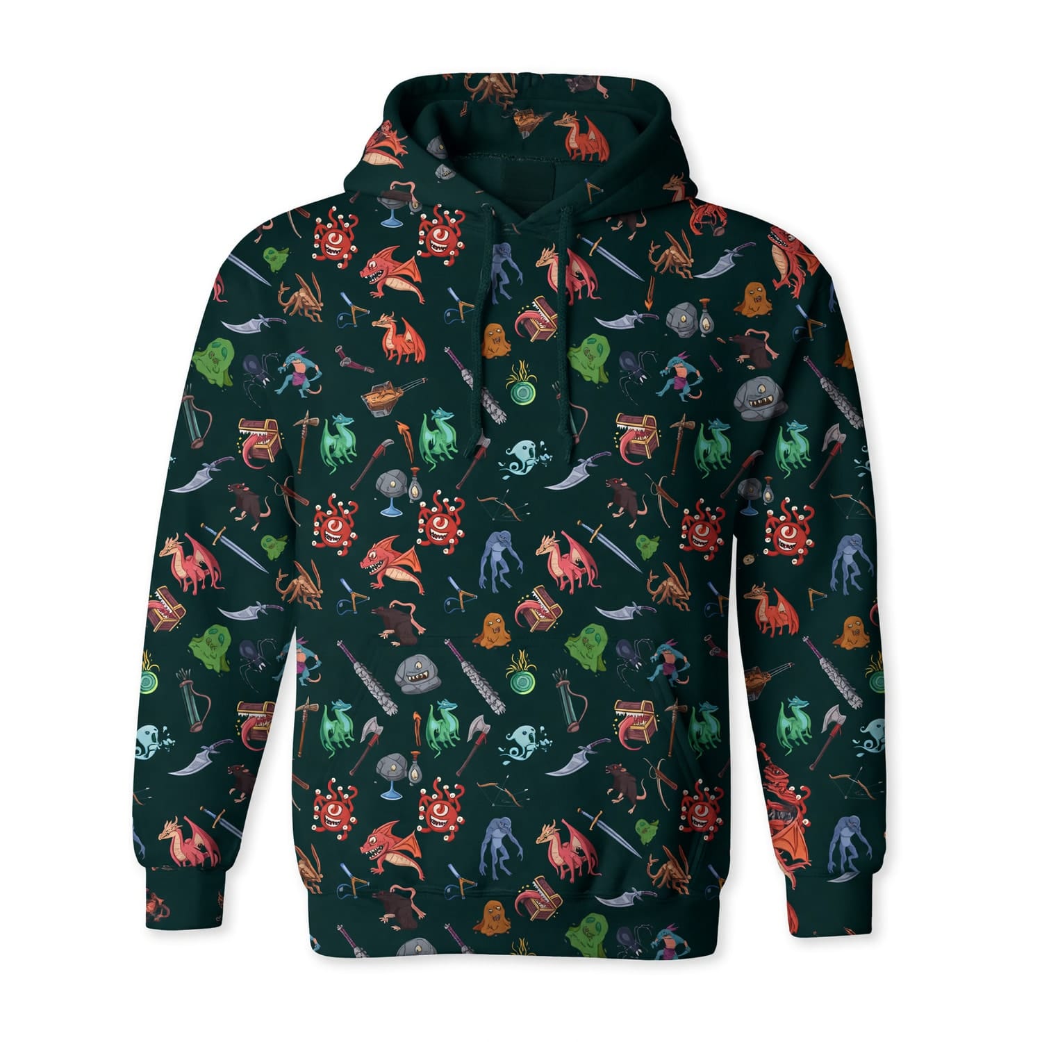 Fantasy Dungeon Monsters AOP T-Shirt - RPG Pattern Apparel