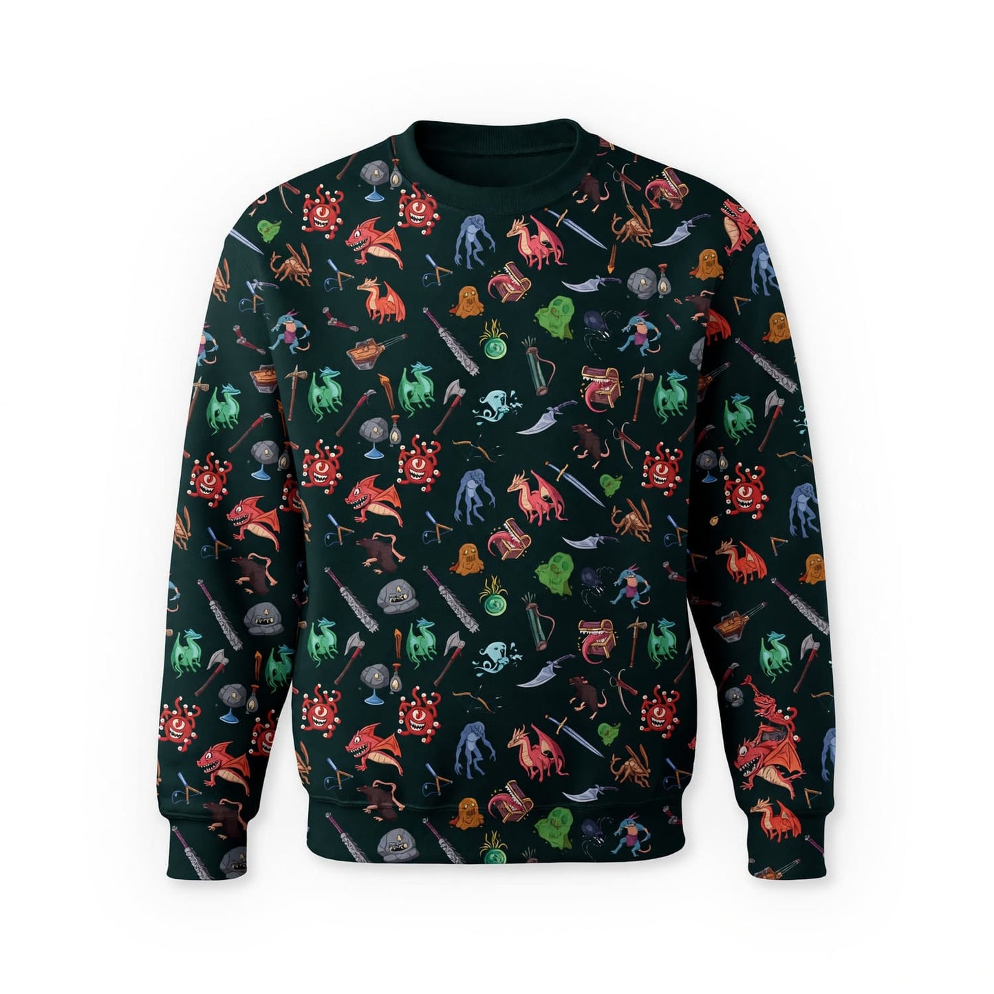 Fantasy Dungeon Monsters AOP T-Shirt - RPG Pattern Apparel