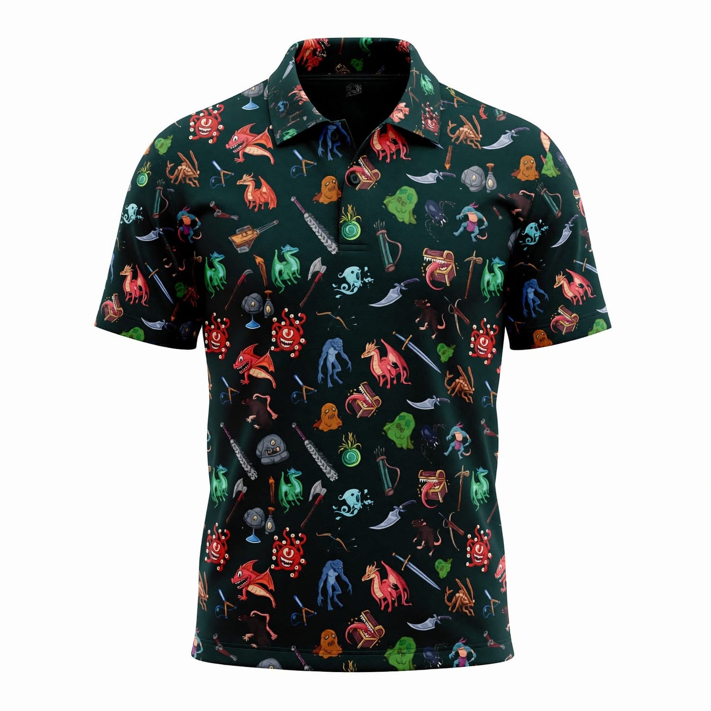 Fantasy Dungeon Monsters AOP T-Shirt - RPG Pattern Apparel