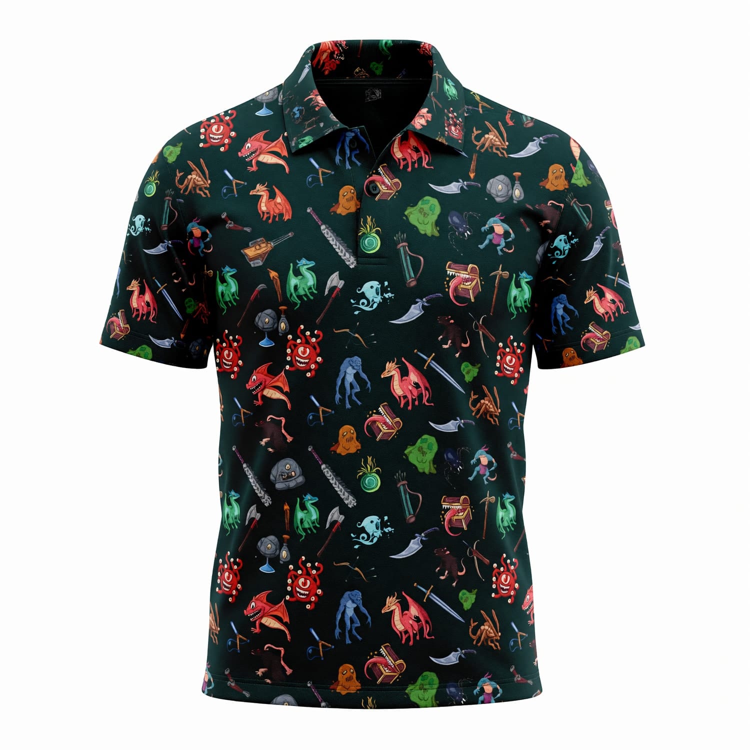 Fantasy Dungeon Monsters AOP T-Shirt - RPG Pattern Apparel
