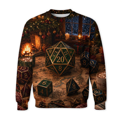 Christmas Dice AOP T-Shirt - Fantasy RPG Holiday Gaming