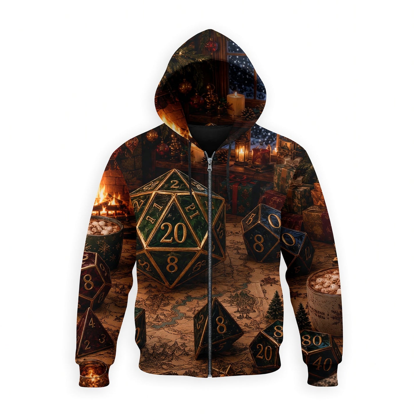Christmas Dice AOP T-Shirt - Fantasy RPG Holiday Gaming
