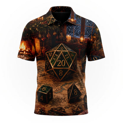 Christmas Dice AOP T-Shirt - Fantasy RPG Holiday Gaming