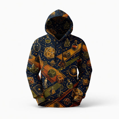 Fantasy Dungeon Dice AOP Apparel - Fantasy RPG Wizard Pattern
