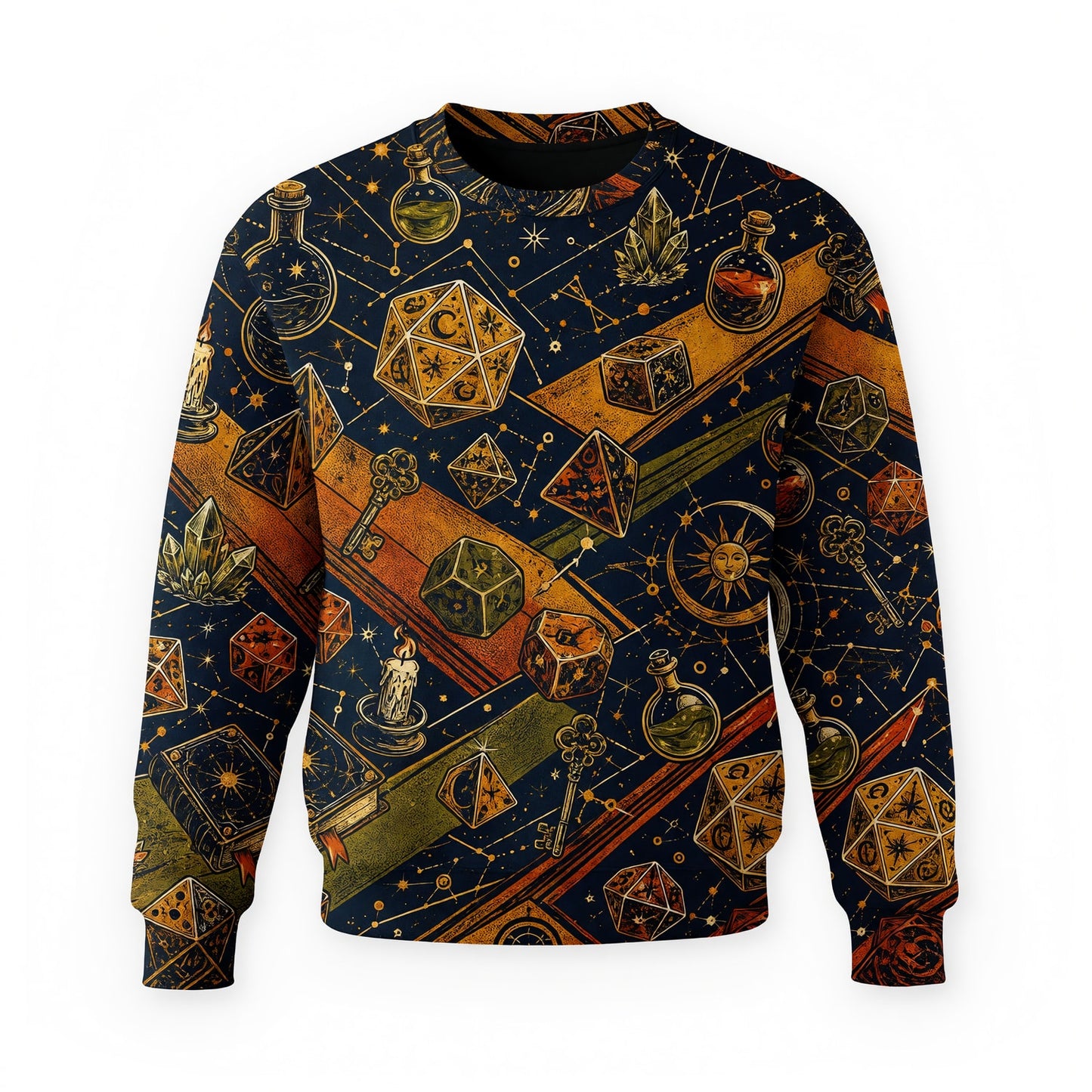 Fantasy Dungeon Dice AOP Apparel - Fantasy RPG Wizard Pattern