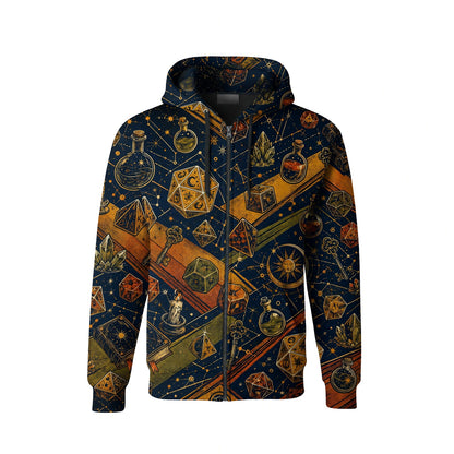Fantasy Dungeon Dice AOP Apparel - Fantasy RPG Wizard Pattern