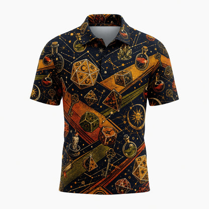 Fantasy Dungeon Dice AOP Apparel - Fantasy RPG Wizard Pattern