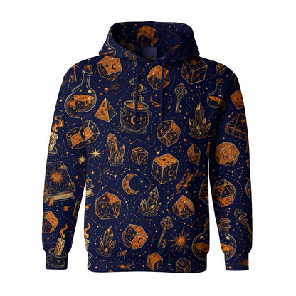 Arcane Dice AOP T-Shirt - Celestial Wizard Fantasy Apparel