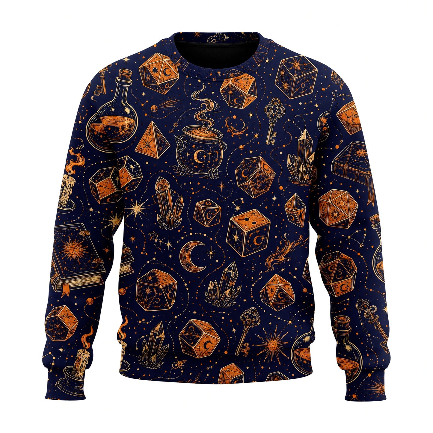 Arcane Dice AOP T-Shirt - Celestial Wizard Fantasy Apparel