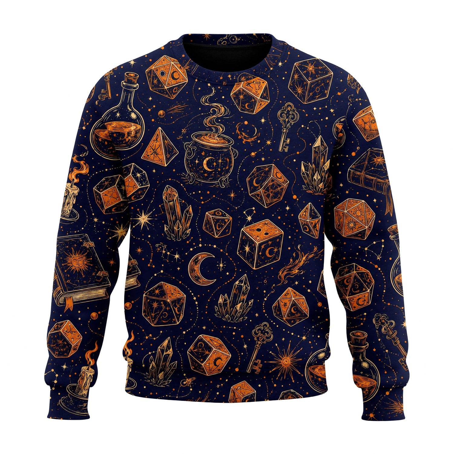 Arcane Dice AOP T-Shirt - Celestial Wizard Fantasy Apparel