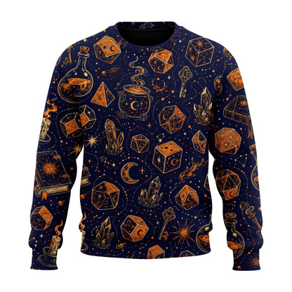 Arcane Dice AOP T-Shirt - Celestial Wizard Fantasy Apparel