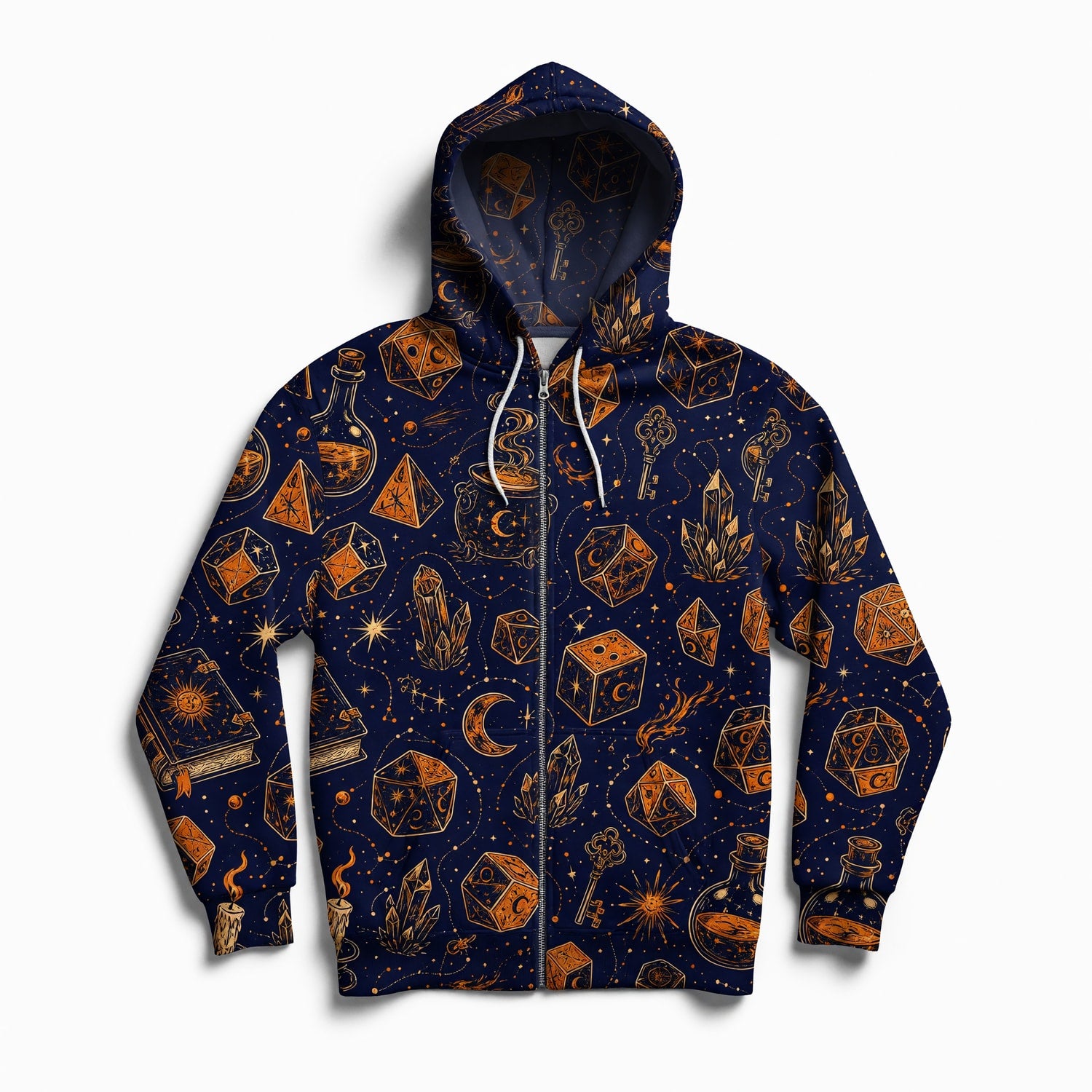 Arcane Dice AOP T-Shirt - Celestial Wizard Fantasy Apparel