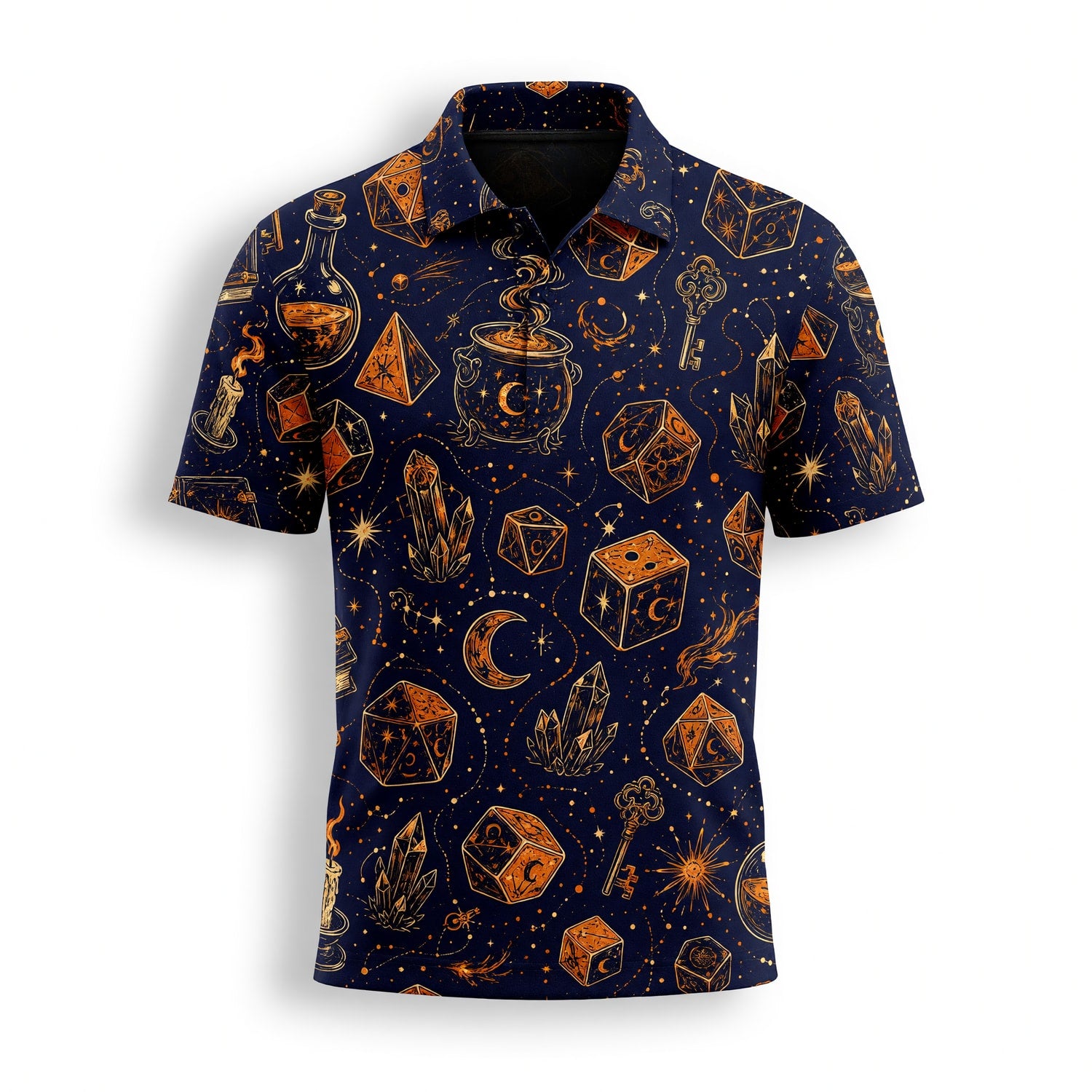 Arcane Dice AOP T-Shirt - Celestial Wizard Fantasy Apparel