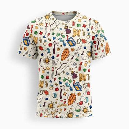 Fantasy RPG AOP Apparel - Dungeon Dice Adventure Pattern
