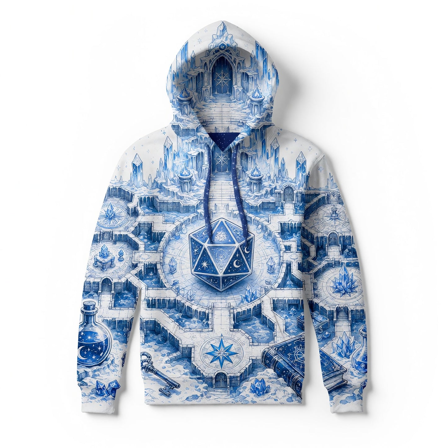 Ice Crystal D20 AOP T-Shirt - Fantasy RPG Magic Apparel