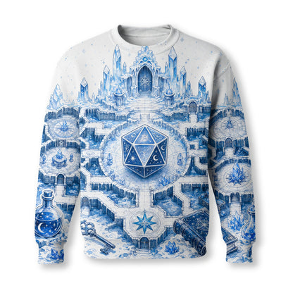 Ice Crystal D20 AOP T-Shirt - Fantasy RPG Magic Apparel