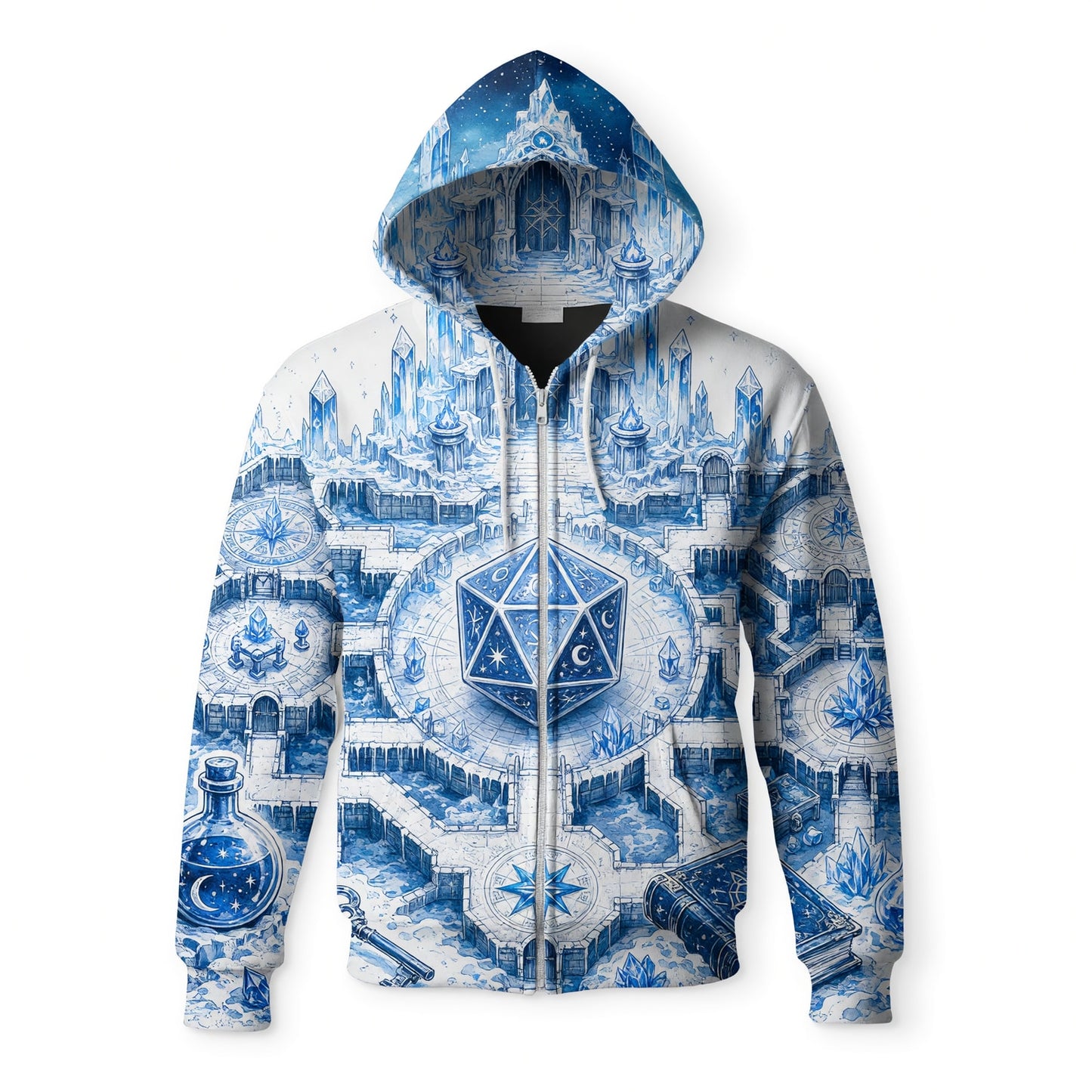 Ice Crystal D20 AOP T-Shirt - Fantasy RPG Magic Apparel