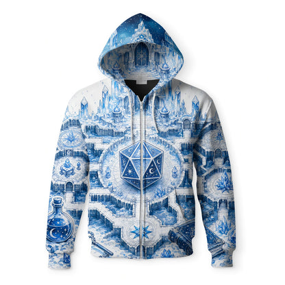 Ice Crystal D20 AOP T-Shirt - Fantasy RPG Magic Apparel