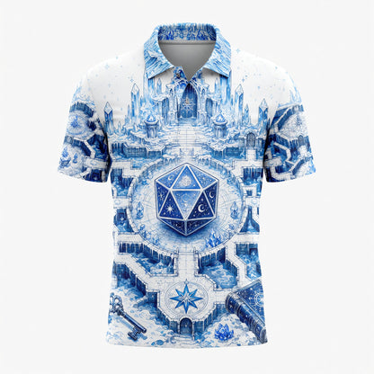 Ice Crystal D20 AOP T-Shirt - Fantasy RPG Magic Apparel