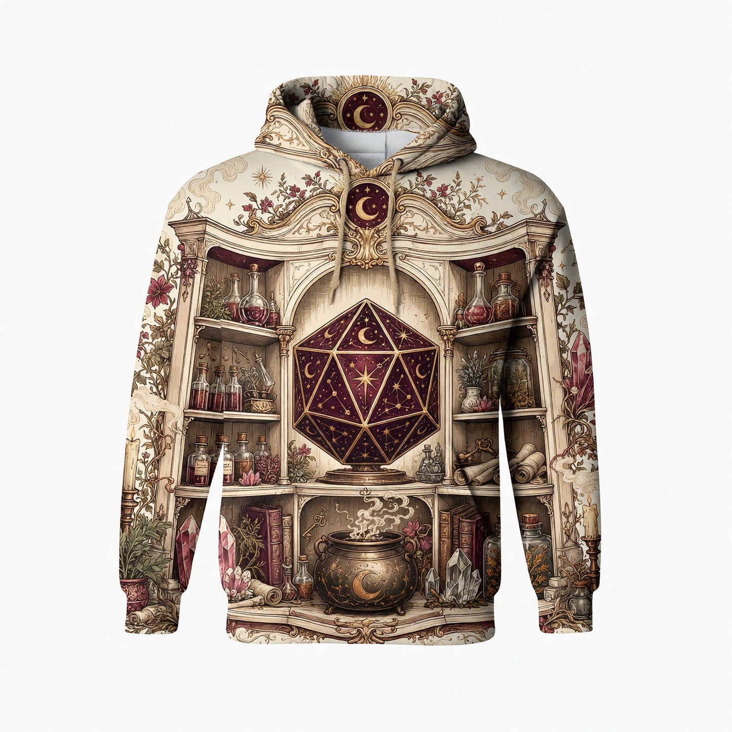 Celestial D20 Apothecary AOP T-Shirt - Mystic Fantasy RPG Apparel