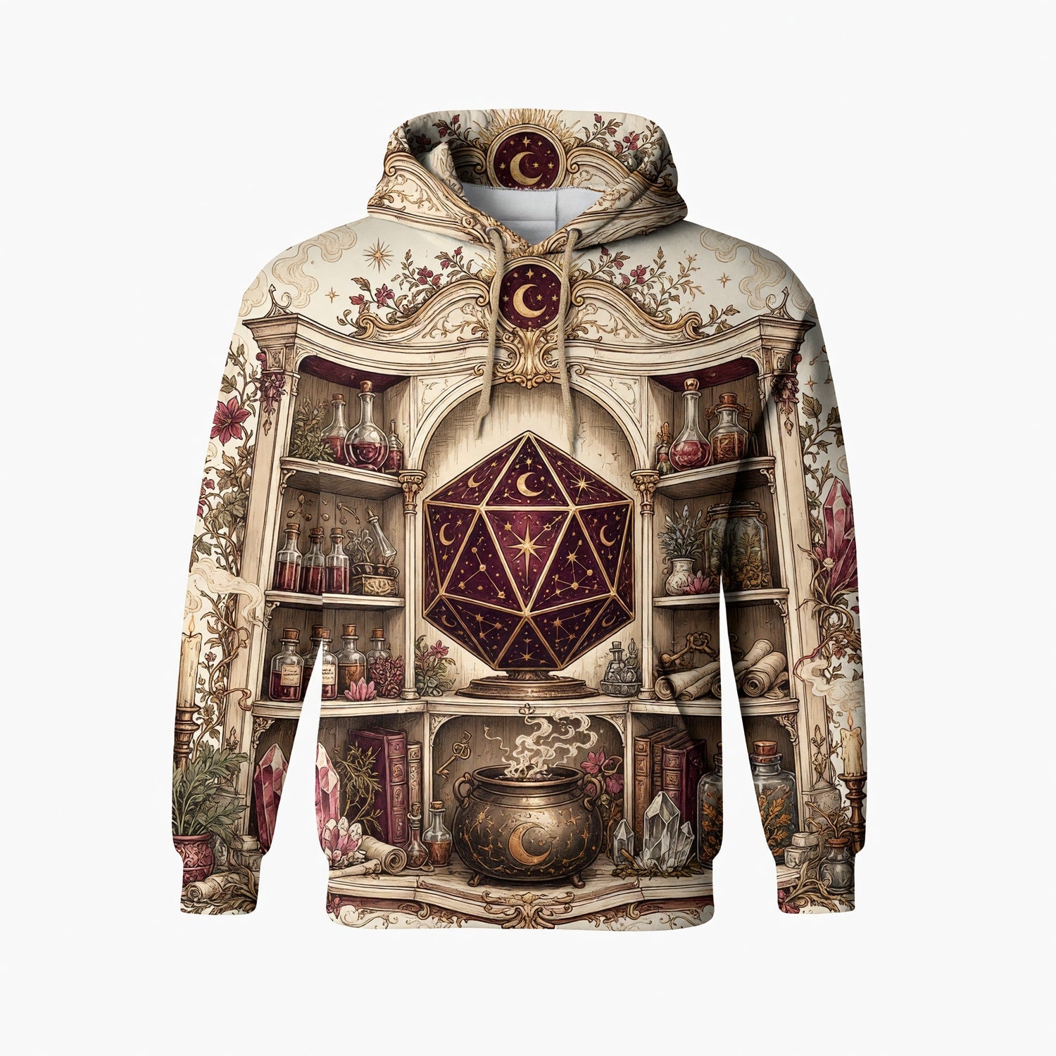 Celestial D20 Apothecary AOP T-Shirt - Mystic Fantasy RPG Apparel