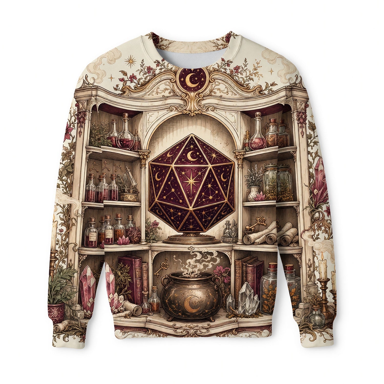 Celestial D20 Apothecary AOP T-Shirt - Mystic Fantasy RPG Apparel