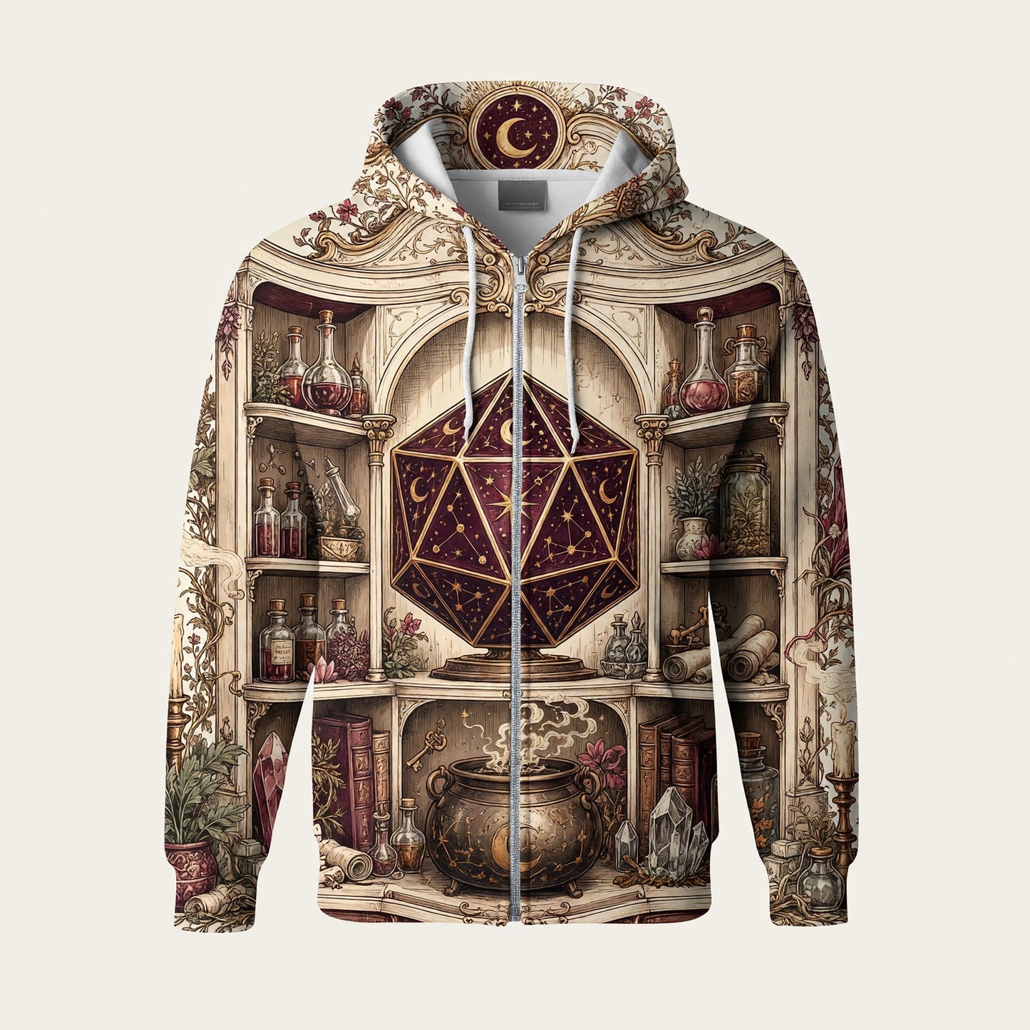 Celestial D20 Apothecary AOP T-Shirt - Mystic Fantasy RPG Apparel