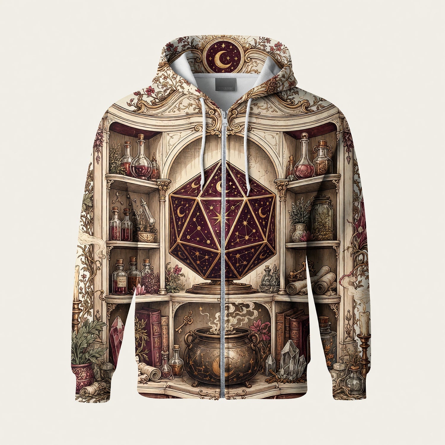Celestial D20 Apothecary AOP T-Shirt - Mystic Fantasy RPG Apparel