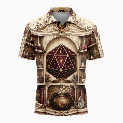 Celestial D20 Apothecary AOP T-Shirt - Mystic Fantasy RPG Apparel
