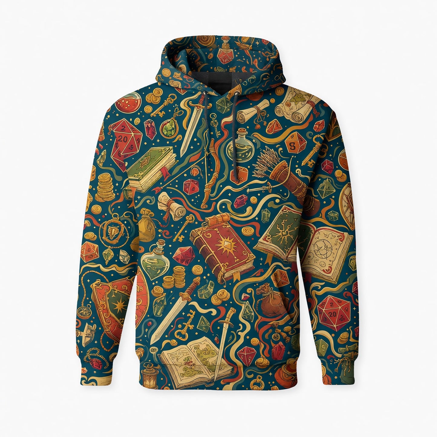 Fantasy Dungeon Fantasy AOP T-Shirt - RPG Dice Pattern