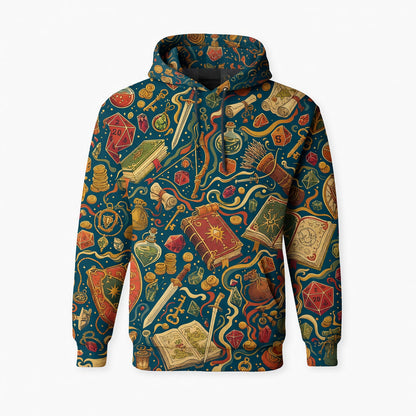 Fantasy Dungeon Fantasy AOP T-Shirt - RPG Dice Pattern