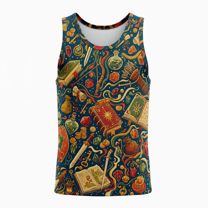 Fantasy Dungeon Fantasy AOP T-Shirt - RPG Dice Pattern