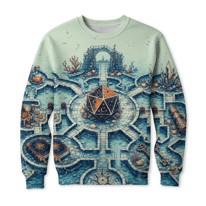 Fantasy Dungeon D20 AOP T-Shirt - Underwater Fantasy RPG Dice
